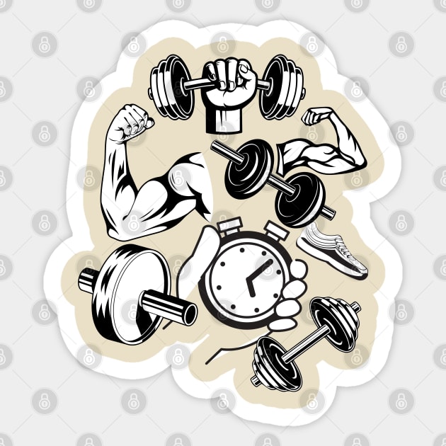 fitness, gym lover, workout Sticker by twitaadesign